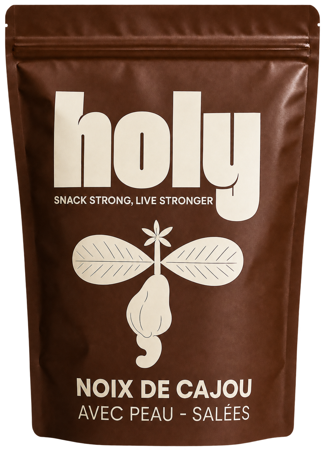 Paquet marron Holy de noix de cajou avec peau salées